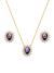 Conjunto ametista oval