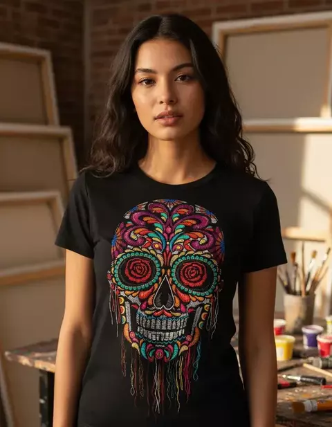 Playera Calavera Hilos MIS RAÍCES - comprar en línea