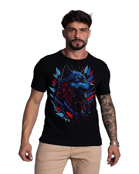 Playera Lobo Hojas AZTLÁN - comprar en línea