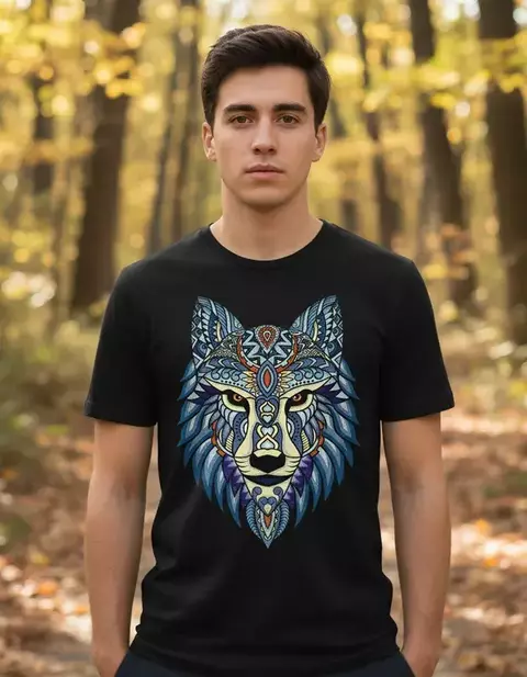 Playera Lobo Tribal AZTLÁN - comprar en línea