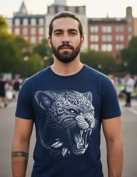 Playera Jaguar Blanco Marino AZTLÁN - comprar en línea