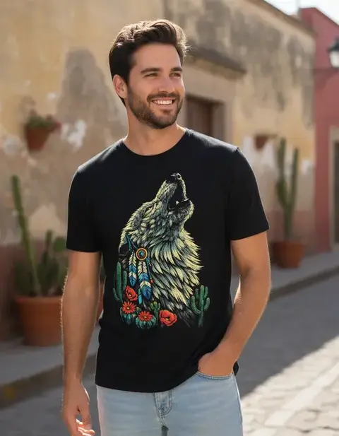 Playera Lobo Peyote AZTLÁN