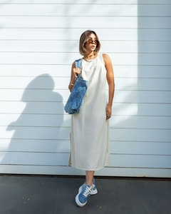 Vestido Midi listra na internet