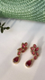 Brincos Luxo Pedra Fusion Cherry