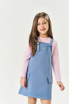 CONJUNTO SALOPETE JEANS CINTI 12352