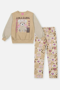 CONJUNTO BLUSAO MOLETOM E LEGGING URSINHO 12362 na internet