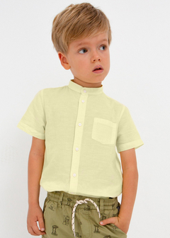 Camisa manga corta con motivo bordado y cuello mao para bebé - comprar en línea