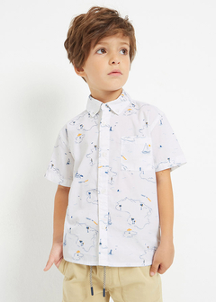 Camisa de manga corta estampada con algodón sostenible para niño