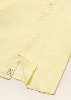 Camisa de manga corta con cuello mao en lino para niño - comprar en línea