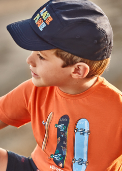 Gorra con motivo estampado en algodón para niño