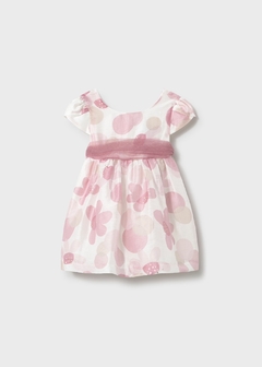 Vestido estampado con fajín tul bebé