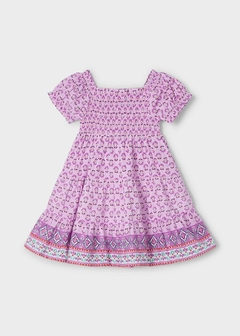 Vestido estampado cenefa nido de abeja niña en internet