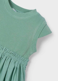 Vestido combinado canalé niña - comprar en línea