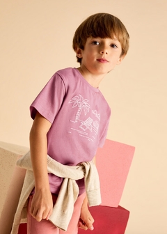 Camiseta bordado playa niño