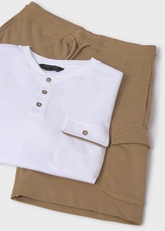 Conjunto bermuda y camiseta cuello panadero chico - tienda en línea