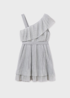 Vestido asimétrico plisado chica - comprar en línea