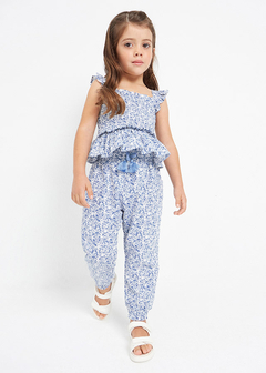 Pantalón baggy estampado de algodón para niña