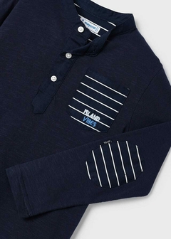 Polo de manga larga con cuello mao en algodón para niño - comprar en línea