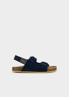 Sandalia de piel con triple velcro para niño