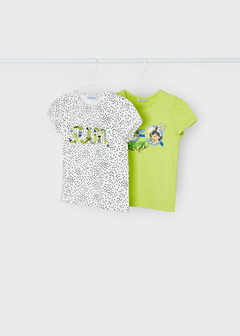 Set 2 playeras manga corta de algodón sostenible para niña - comprar en línea