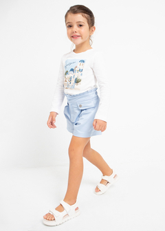 Short satinado de algodón para niña