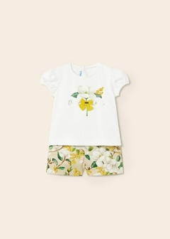 Conjunto 2 piezas con short satinado de algodon para bebe - keka moda infantil