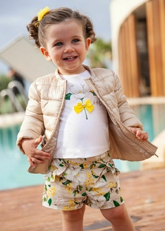 Conjunto 2 piezas con short satinado de algodon para bebe