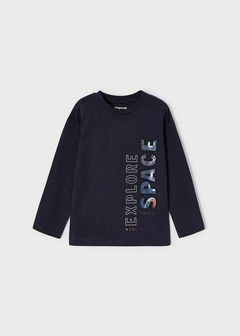 Camiseta m/l embossed space