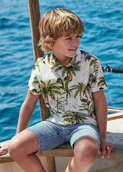 Camisa relajada estampada Better Cotton chico