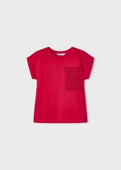 Playera bolsillo croché niña - keka moda infantil