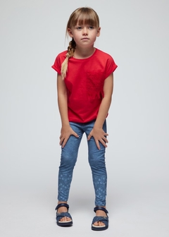 Playera bolsillo croché niña