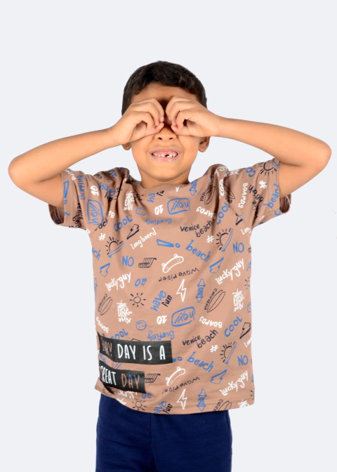 Conjunto Infantil Brandili - Menino Camiseta Estampa Ótimo Dia + Bermuda em Algodão - comprar online