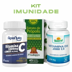 Kit Imunidade - Vitamina D3 + Vitamina C com Zinco + Própolis Verde
