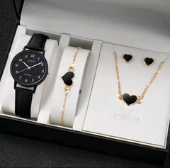 Conjunto Relógio Feminino Quartzo Casual De Couro - loja online