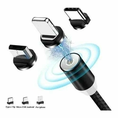 Cabo Carregador Magnético USB 3 Em 1 Com Led IOS - Android - comprar online