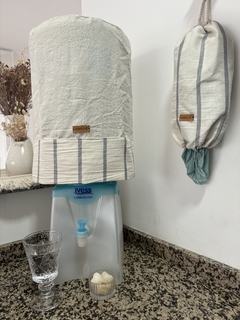 FUNDA BIDON GRANDE. Manteca y gris. en internet