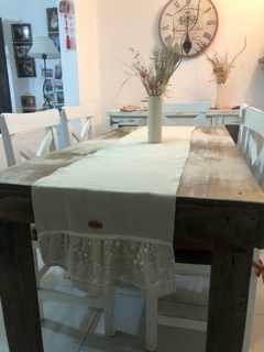 CAMINO DE TUSOR BORDADO. CRUDO. - comprar online