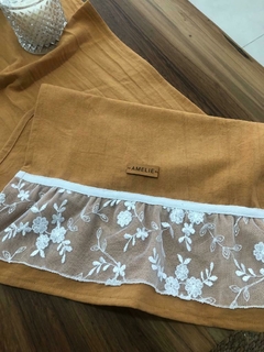 CAMINO DE TUSOR BORDADO. NARANJA - comprar online