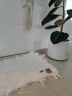 ALFOMBRA DE ALGODON. 60 x 45 cm. BLANCA. - comprar online