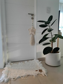 ALFOMBRA DE ALGODON. 60 x 45 cm. BLANCA.