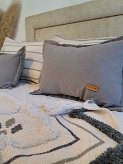 FUNDA ALMOHADON TUSOR 50 X 30. GRIS ELEFANTE.