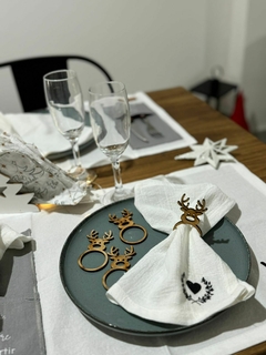 Pack de 4 servilletas, con serigrafía de corazon. - Amelie home & deco