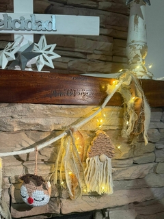 BOX GUIRNALDA TEJIDA, CON LUCES, GAMA TOSTADO. - Amelie home & deco