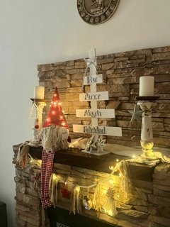 BOX GUIRNALDA TEJIDA, CON LUCES, GAMA TOSTADO. - tienda online