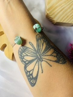BRACELETE DE QUARTZO VERDE NÍQUEL - comprar online