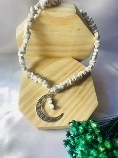 CHOKER DE CASCALHO DE CRISTAIS COM MEIA LUA - Ohana Gaia