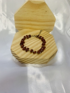 PULSEIRA DE JASPE VERMELHO AÇO INOX - comprar online