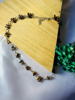 CHOKER DE OLHO DE TIGRE COM AÇO INOX - Ohana Gaia