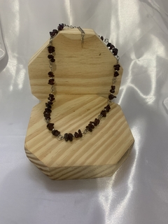 CHOKER DE GRANADA COM AÇO INOX