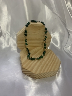 CHOKER DE MALAQUITA COM AÇO INOX - Ohana Gaia